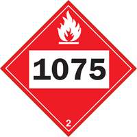 Plaque-&eacute;tiquette TMD 1075 pour gaz inflammable oxyg&egrave;ne liqu&eacute;fi&eacute;, Plastique TGS INDUSTRIEL
