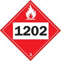 Plaque-&eacute;tiquette TMD 1202 pour liquide inflammable huile combustible, Vinyle adh&eacute;sif TGS INDUSTRIEL