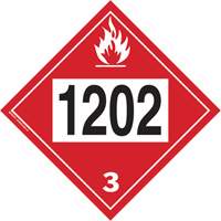 Plaque-&eacute;tiquette TMD 1202 pour liquide inflammable huile combustible, Plastique TGS INDUSTRIEL