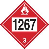 Plaque-&eacute;tiquette TMD 1267 pour liquide inflammable p&eacute;trole brut, Vinyle adh&eacute;sif TGS INDUSTRIEL