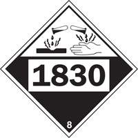 Plaque-&eacute;tiquette TMD 1830 pour mat&eacute;riaux corrosifs acide sulfurique, Plastique TGS INDUSTRIEL
