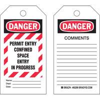 &eacute;tiquettes Confined Space, Polyester, 3" la x 5-3/4" h, Anglais TGS INDUSTRIEL