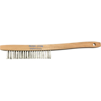 Curved-Handle Scratch Brushes, Stainless Steel, 3 x 19 Wire Rows, 14" Long TGS INDUSTRIEL