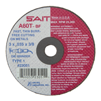 Cut-Off Wheel (A36T), 3" x 0.035", 3/8" Arbor, Type 1, Aluminum Oxide, 25000 RPM TGS INDUSTRIEL