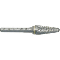 L4-D JET-KUT&reg; Taper Shape Burr with Radius End, 1/4" Dia., 1/4" Shank, 1-1/8" Depth of Cut TGS INDUSTRIEL
