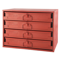 Compartment Rack With 4 Compartment Boxes, 4 Slots, 20-1/2" W x 12-1/2" D x 14-5/8" H, Red TGS INDUSTRIEL