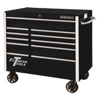 RX Series Rolling Tool Cabinet, 11 Drawers, 41-1/2" W x 25-1/2" D x 40-1/2" H, Black TGS INDUSTRIEL