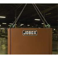 Coffre de chantier et surface de travail sur le terrain, 33" la x 63" p x 80" h, Acier, Rouge TGS INDUSTRIEL