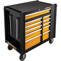 Chariot &agrave; outils &eacute;lectrique, 11 tiroirs, 42-1/2" la x 24-7/16" p x 41" h, Noir/Orange TGS INDUSTRIEL