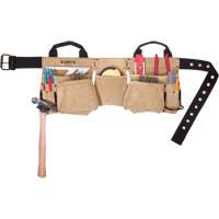 Carpenter's Tool Belt, Leather, Tan TGS INDUSTRIEL