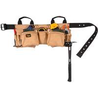 Carpenter's Tool Belt, Leather, Tan TGS INDUSTRIEL