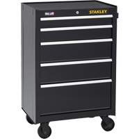 300 Series Rolling Tool Cabinet, 5 Drawers, 26-1/2" W x 18" D x 40-1/2" H, Black TGS INDUSTRIEL