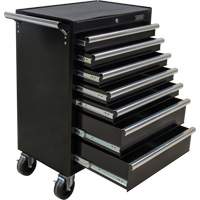 Industrial Tool Cart, 7 Drawers, 27" W x 18-3/4" D x 39" H, Black TGS INDUSTRIEL