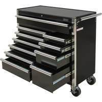 Chariot &agrave; outils industriel, 11 tiroirs, 41" la x 18-3/4" p x 39-1/3" h, Noir TGS INDUSTRIEL