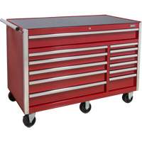 Industrial Tool Cart, 12 Drawers, 56" W x 24-1/2" D x 38-1/8" H, Red TGS INDUSTRIEL