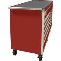 Industrial Tool Cart, 12 Drawers, 56" W x 24-1/2" D x 38-1/8" H, Red TGS INDUSTRIEL