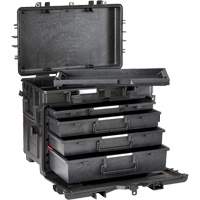 Military Mobile Tool Chest With Drawers, 4 Drawers, 22-4/5" W x 15" D x 18" H, Black TGS INDUSTRIEL