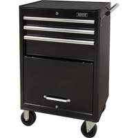 Industrial Tool Cart, 3 Drawers, 29-4/5" W x 21-1/5" D x 38-4/5" H, Black TGS INDUSTRIEL