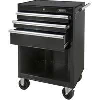 Industrial Tool Cart, 3 Drawers, 29-4/5" W x 21-1/5" D x 38-4/5" H, Black TGS INDUSTRIEL