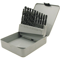 JET-KUT&reg; Black Oxide Drill Bit Set, 29 Pieces, High Speed Steel TGS INDUSTRIEL