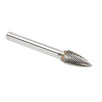 CLEVELAND Solid Carbide Burrs - Tree Shape Pointed End, SG-3, 9.53 mm Dia., 1/4" Shank TGS INDUSTRIEL