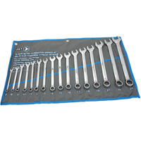 Jeux de cl&eacute;s mixtes combin&eacute;es longues enti&egrave;rement polies, Combinaison, 16 morceaux, M&eacute;trique TGS INDUSTRIEL