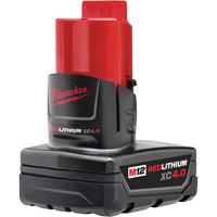 M12 Redlithium 4.0 Battery, Lithium-Ion, 12 V, 4 A TGS INDUSTRIEL