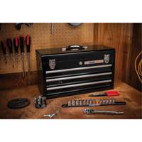 Boîte &agrave; outils portative, 20" la, 3 tiroirs, Noir TGS INDUSTRIEL