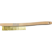 Curved-Handle Scratch Brushes, Brass, 4 x 19 Wire Rows, 14" Long TGS INDUSTRIEL