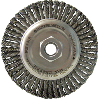 Wire Wheel Brushes, 5-7/8" Dia., 0.02" Fill, 5/8"-11 Arbor, Steel TGS INDUSTRIEL