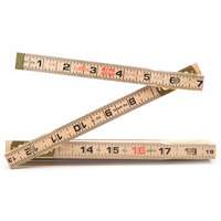 Red End&reg; Rule with Two 6" Slide Rule Extensions, 6' L, Wood, 1/16" Graduations TGS INDUSTRIEL