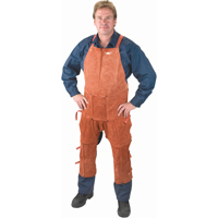 Leather Apron & Chaps, Split-Leg Bib, 42" L, Lava Brown TGS INDUSTRIEL