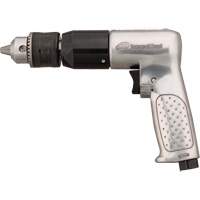Reversible Air Drill, 4 CFM, 1/4" NPTF, 94 dBA, 1/2" Chuck, Keyed TGS INDUSTRIEL
