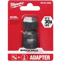Shockwave Impact Driver Square to Hex Socket Adapter, Impact, 1/4" Drive, 3/8" Socket, 1.875" L TGS INDUSTRIEL