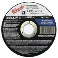 Meules &agrave; tronçonner &agrave; centre abaiss&eacute;, 5" x 0,045", Arbre de 7/8", Type 27, Oxyde d'aluminium, 13580 Tr/min TGS INDUSTRIEL