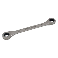 Double Box End Gear Ratcheting Wrench, 12 Point, 8 mm x 9 mm, Plain Finish TGS INDUSTRIEL