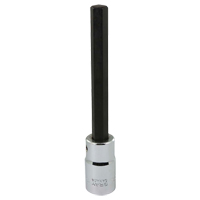 Extra Long Bit Socket, Hex, 10 mm x 128 mm L, 1/2" Square Drive Drive TGS INDUSTRIEL