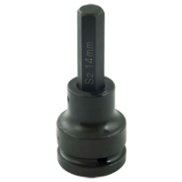 Bit Socket, Hex, 14 mm x 102 mm L, 3/4" Drive TGS INDUSTRIEL