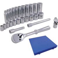 Jeu de douilles m&eacute;triques et accessoires, 26 Mcx, Prise de 3/8", Profond TGS INDUSTRIEL