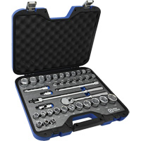 Jeu de douilles SAE et m&eacute;triques & accessoires, 38 Mcx, Prise de 1/2" TGS INDUSTRIEL