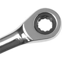 Cl&eacute; mixte &agrave; cliquet m&eacute;trique, 12 pans, 7 mm, Fini Chrome TGS INDUSTRIEL