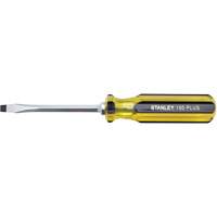 100 PLUS&reg; Standard Slotted Tip Screwdriver, 1/4" Tip, Square, 8-3/16" L, Plastic Handle TGS INDUSTRIEL