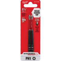 Embout de tournevis Shockwave Impact Duty, Phillips, Embout #1, Prise 1/4", Longueur 3-1/2" TGS INDUSTRIEL