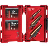 Step Drill Bit Set, 3 Pieces, High Speed Cobalt TGS INDUSTRIEL