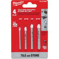 Natural Stone Bit Set, 4 Pieces, Carbide TGS INDUSTRIEL