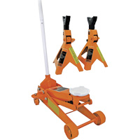 Service Jack with 3-Ton Vehicle Stands, 2.5 Ton(s) Capacity, 5" Lowered, 19-1/4" Raised, Manual Hydraulic TGS INDUSTRIEL