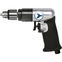 AD38VSRK Variable Speed Air Drill, 6 CFM, 1/4" NPT, 82 dBA, 3/8" Chuck, Keyed TGS INDUSTRIEL