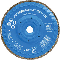 PowerBlend TRM QC Trimmable Flap Disc, 4-1/2" x 5/8"-11, Type 27, Z60 Grit, Zirconia Alumina TGS INDUSTRIEL