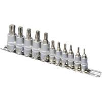 SS1438-11T Chrome Socket Bit Sets, Torx&reg;, 1/4"/3/8" Drive, 10 Pcs TGS INDUSTRIEL