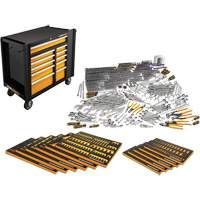 Ensemble d'outils manuels pour maître m&eacute;canicien & poste de travail mobile, 614 morceaux TGS INDUSTRIEL